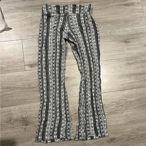 Black and white pattern flare pants